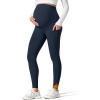 imageG4Free Barefeel Fleece Lined Maternity Leggings with Pockets Over The Belly Pregnancy Yoga PantsDark Navy
