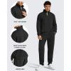 imageG4Free Flurrylux Mens Zip Pullover Fleece Lined Sweatshirts Half Zip Cotton Stand Collar Fashion Hoodies WinterBlack