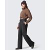 imageG4Free Flurrylux Womens Fleece Lined Wide Leg Sweatpants Drawstring Cotton Thermal Lounge PantsBlack
