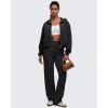 imageG4Free Smoofit Womens Two Way Full Zip Jackets Modal Soft Casual Hoodie with PocketsBlack