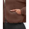 imageG4Free Smoofit Womens Two Way Full Zip Jackets Modal Soft Casual Hoodie with PocketsDark Coffee