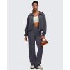 imageG4Free Smoofit Womens Two Way Full Zip Jackets Modal Soft Casual Hoodie with PocketsDark Gray