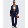 imageG4Free Smoofit Womens Two Way Full Zip Jackets Modal Soft Casual Hoodie with PocketsDark Navy
