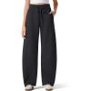 imageG4Free Flurrylux Fleece Lined Baggy Barrel Sweatpants Cotton Wide Leg Lounge Pants with PocketsBlack