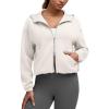 imageG4Free Smoofit Womens Two Way Full Zip Jackets Modal Soft Casual Hoodie with PocketsIvory