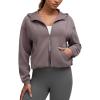imageG4Free Smoofit Womens Two Way Full Zip Jackets Modal Soft Casual Hoodie with PocketsTaupe