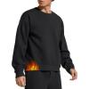 imageG4Free Flurrylux Mens Fleece Lined Sweatshirts Crewneck Pullover Long Sleeve Cotton Warm Fall Casual Relxed Fit TopsBlack