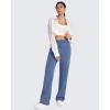 imageG4Free Smoofit Modal Soft Women Wide Leg Sweatpants Yoga Pants Casual Lounge Trousers ShortPetiteRegularTallExtral TallDemin Blue