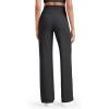 imageG4Free Womnes Ribbed Knit Wide Leg Pants with Pockets Lightweight Stretchy Yoga Pants Casual LoungeBlack