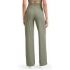 imageG4Free Womnes Ribbed Knit Wide Leg Pants with Pockets Lightweight Stretchy Yoga Pants Casual LoungeMisty Green