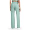 imageG4Free Womnes Ribbed Knit Wide Leg Pants with Pockets Lightweight Stretchy Yoga Pants Casual LoungePowder Blue