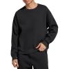 imageG4Free Flurrylux Mens Fleece Lined Sweatshirts Crewneck Pullover Long Sleeve Cotton Warm Fall Casual Relxed Fit TopsBlack