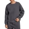 imageG4Free Flurrylux Mens Fleece Lined Sweatshirts Crewneck Pullover Long Sleeve Cotton Warm Fall Casual Relxed Fit TopsDark Gray