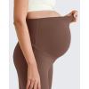 imageG4Free BareFeel Maternity Dress Yoga Pants Over The Belly Stretchy Work Slack Pregnancy Wide Leg Lounge TrousersCoffee Brown
