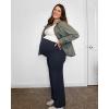 imageG4Free BareFeel Maternity Dress Yoga Pants Over The Belly Stretchy Work Slack Pregnancy Wide Leg Lounge TrousersDark Blue