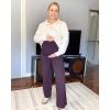 imageG4Free BareFeel Maternity Dress Yoga Pants Over The Belly Stretchy Work Slack Pregnancy Wide Leg Lounge TrousersGrape Purple
