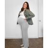 imageG4Free BareFeel Maternity Dress Yoga Pants Over The Belly Stretchy Work Slack Pregnancy Wide Leg Lounge TrousersLight Gray