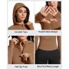 imageG4Free BareFeel Womens Half Zip Pullover Hoodies Slim Fit Yoga Running Long Sleeve Tops with ThumbholesDark Coffee