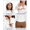 imageG4Free BareFeel Womens Half Zip Pullover Hoodies Slim Fit Yoga Running Long Sleeve Tops with ThumbholesPure White
