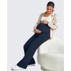 imageG4Free Maternity Dress Yoga Pants with Pockets Over The Belly Stretchy Work Slack Pregnancy Wide Leg Lounge TrousersDark Navy