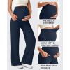 imageG4Free Maternity Dress Yoga Pants with Pockets Over The Belly Stretchy Work Slack Pregnancy Wide Leg Lounge TrousersDark Navy