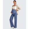 imageG4Free Maternity Dress Yoga Pants with Pockets Over The Belly Stretchy Work Slack Pregnancy Wide Leg Lounge TrousersDenim Blue