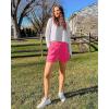 imageG4Free Trendy Shorts for Women Dressy Casual High Waisted Lounge Summer Pleated Shorts with PocketsHot Pink