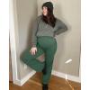 imageG4Free Maternity Pants Over The Belly Yoga Dress Work Pregnancy Pants Stretchy Lounge Wide Leg Trousers with PocketsDark Forest Green
