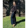 imageG4Free Maternity Pants Over The Belly Yoga Dress Work Pregnancy Pants Stretchy Lounge Wide Leg Trousers with PocketsDark Navy
