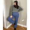 imageG4Free Maternity Pants Over The Belly Yoga Dress Work Pregnancy Pants Stretchy Lounge Wide Leg Trousers with PocketsDenim Blue
