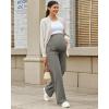imageG4Free Maternity Pants Over The Belly Yoga Dress Work Pregnancy Pants Stretchy Lounge Wide Leg Trousers with PocketsMocha Brown