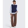 imageG4Free Smoofit Fleece Lined Wide Leg Sweatpants for Women Drawstring Thermal Casual Pants with PocketsCoffee Brown