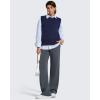 imageG4Free Smoofit Fleece Lined Wide Leg Sweatpants for Women Drawstring Thermal Casual Pants with PocketsDark Gray