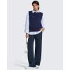 imageG4Free Smoofit Fleece Lined Wide Leg Sweatpants for Women Drawstring Thermal Casual Pants with PocketsDark Navy