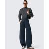 imageG4Free Smoofit Fleece Lined Womens Baggy Barrel Sweatpants Wide Leg Casual Pants with PocketsDark Navy
