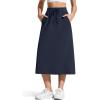 imageG4Free Smoofit Midi Skirts for Women Modal Soft Drawstring Aline Maxi Skirt Long Casual Fall with 2 Pockets 2026Dark Navy