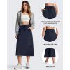 imageG4Free Smoofit Midi Skirts for Women Modal Soft Drawstring Aline Maxi Skirt Long Casual Fall with 2 Pockets 2026Dark Navy