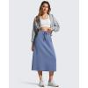 imageG4Free Smoofit Midi Skirts for Women Modal Soft Drawstring Aline Maxi Skirt Long Casual Fall with 2 Pockets 2026Denim Blue