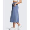 imageG4Free Smoofit Midi Skirts for Women Modal Soft Drawstring Aline Maxi Skirt Long Casual Fall with 2 Pockets 2026Denim Blue