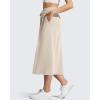imageG4Free Smoofit Midi Skirts for Women Modal Soft Drawstring Aline Maxi Skirt Long Casual Fall with 2 Pockets 2026Light Khaki