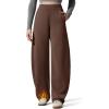 imageG4Free Smoofit Fleece Lined Womens Baggy Barrel Sweatpants Wide Leg Casual Pants with PocketsCoffee Brown
