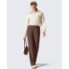 imageG4Free Smoofit Fleece Lined Sweatpants for Women Wide Leg Drawcord Thermal Casual Pants with PocketsCoffee Brown