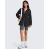 imageG4Free Smoofit Modal Soft Womens Zip Up Long Jackets Cinch Waist Casual Sweatshirts with PocketsBlack