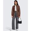 imageG4Free Smoofit Modal Soft Womens Zip Up Long Jackets Cinch Waist Casual Sweatshirts with PocketsCoffee Brown