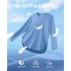 imageG4Free Womens UPF 50 UV Shirts Long Sleeve Workout Sun Shirt Outdoor Gym Hiking Tops Quick Dry LightweightSmog Blue