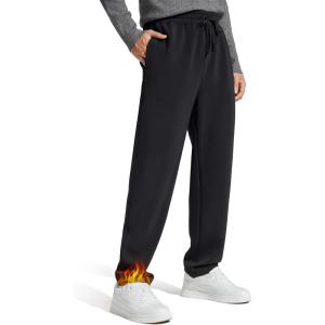 imageG4Free Mens Smoofit Fleece Lined Sweatpants Winter Thermal Warm Pants Casual Lounge Drawstring with PocketsBlack