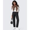 imageG4Free Flurrylux Joggers for Women Fleece Lined Sweatpants Cotton Cargo Pants Winter Scrubs Casual Pants with PocketsBlack
