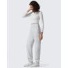 imageG4Free Flurrylux Joggers for Women Fleece Lined Sweatpants Cotton Cargo Pants Winter Scrubs Casual Pants with PocketsLight Heather