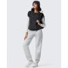 imageG4Free Flurrylux Joggers for Women Fleece Lined Sweatpants Cotton Cargo Pants Winter Scrubs Casual Pants with PocketsLight Heather