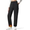 imageG4Free Flurrylux Joggers for Women Fleece Lined Sweatpants Cotton Cargo Pants Winter Scrubs Casual Pants with PocketsBlack